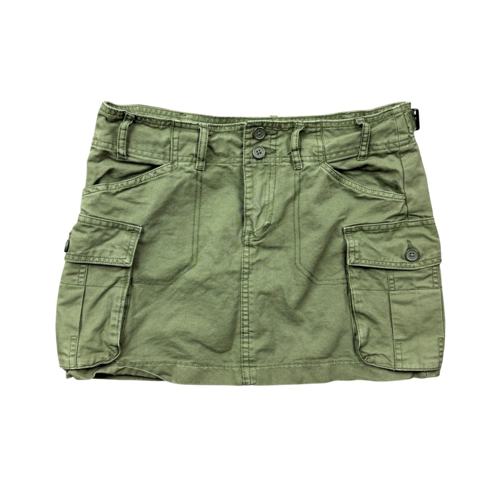 Brandy Melville Olive Green Cargo Mini Skirt Utility Cotton Streetwear Military